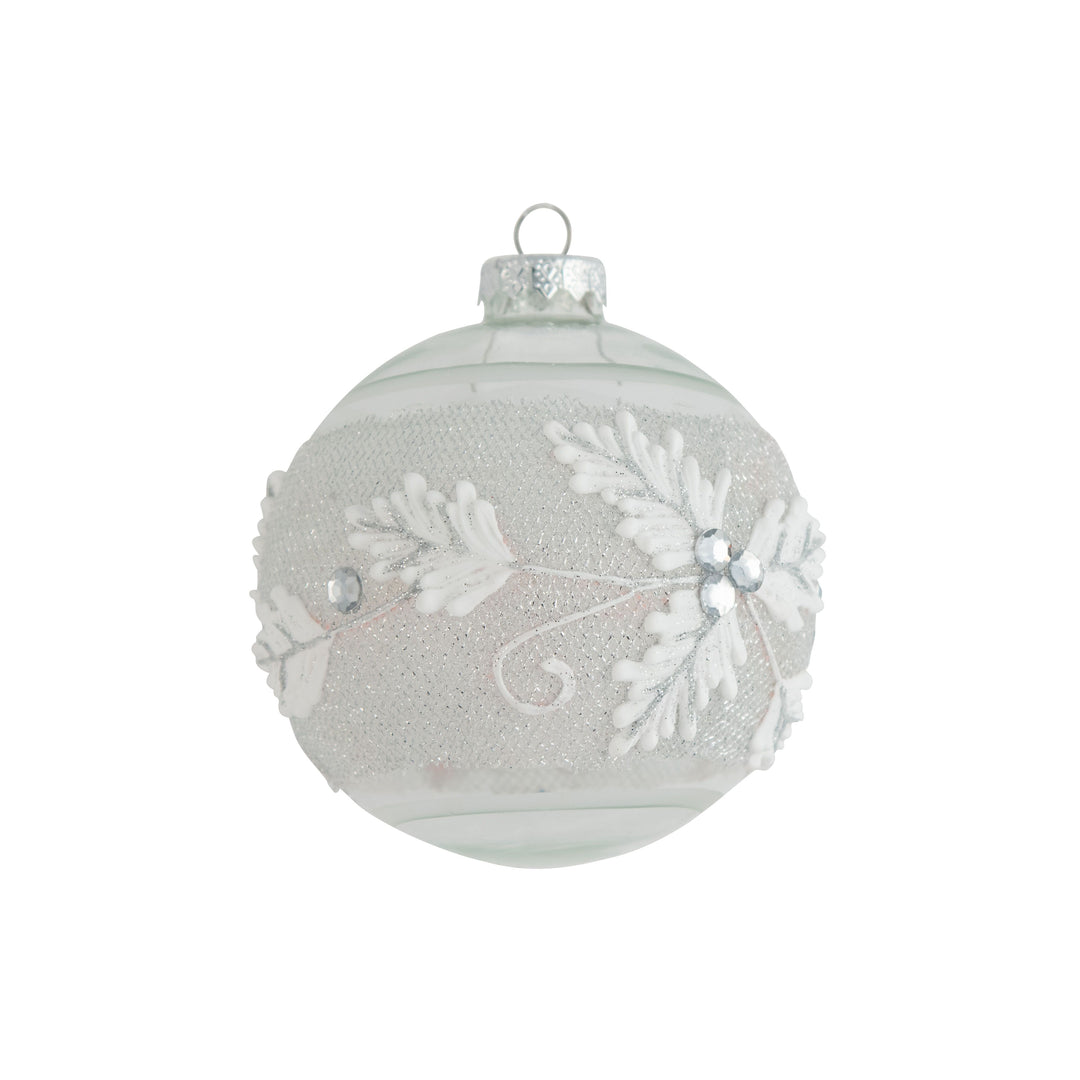 White Silver Holly Bauble