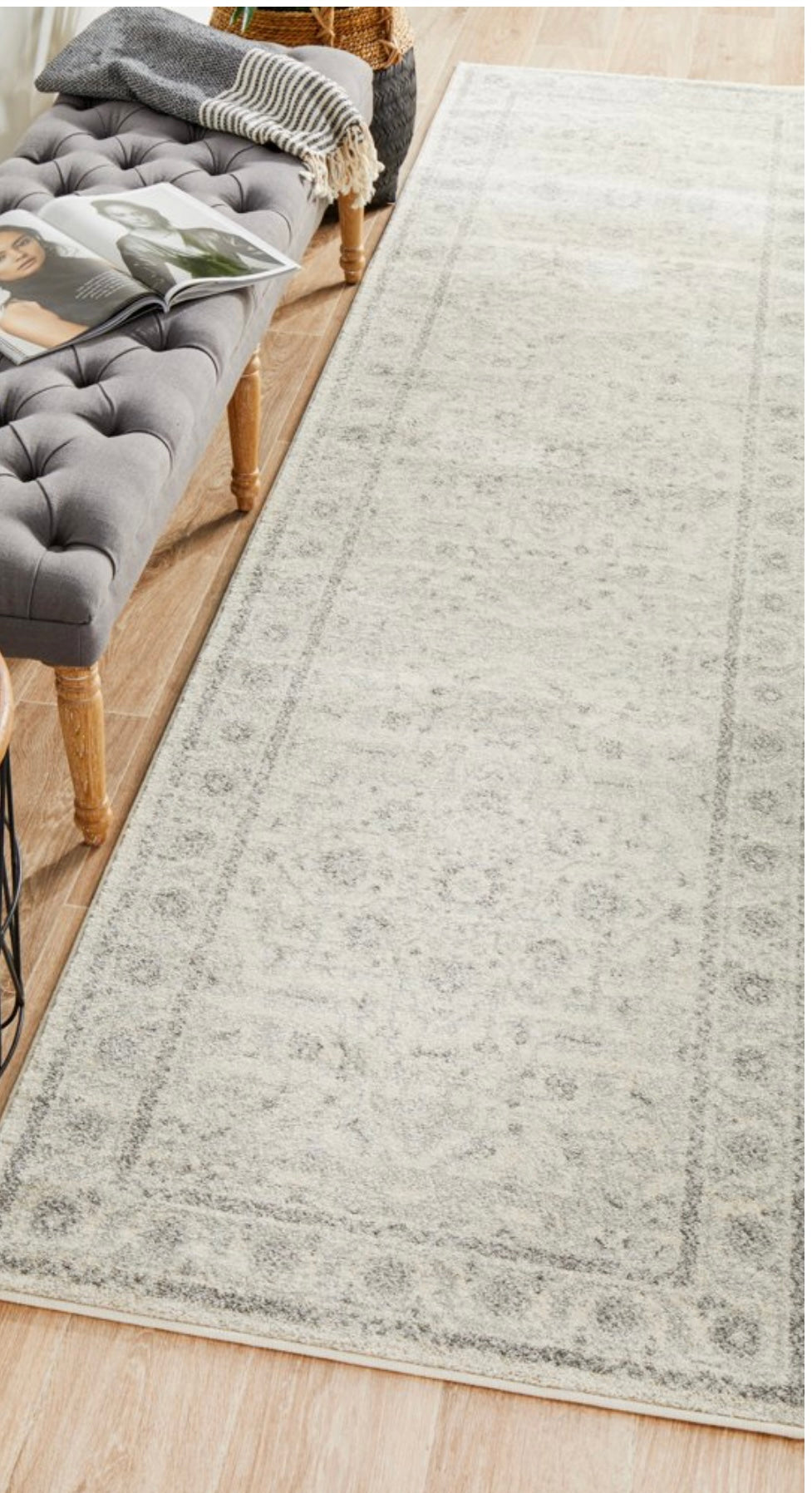 Hamptons White Grey Rug