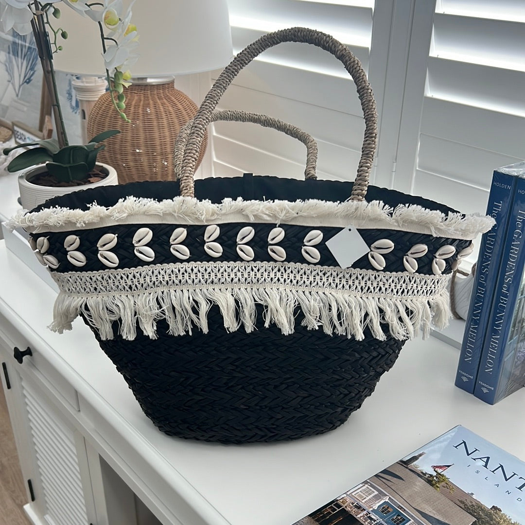 Market Bag Fringe Black