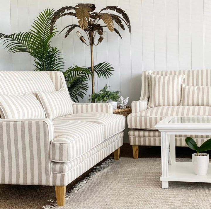 Hudson 2 Seater Sofa Natural Stripe