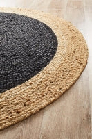 Seaside Black Round Rug