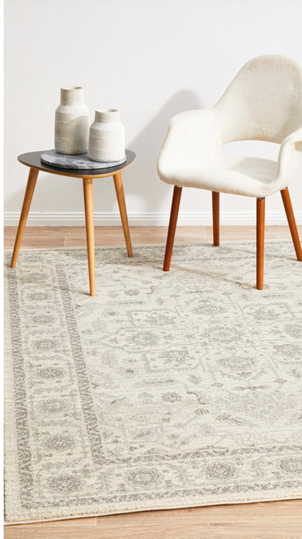 Hamptons White Grey Rug