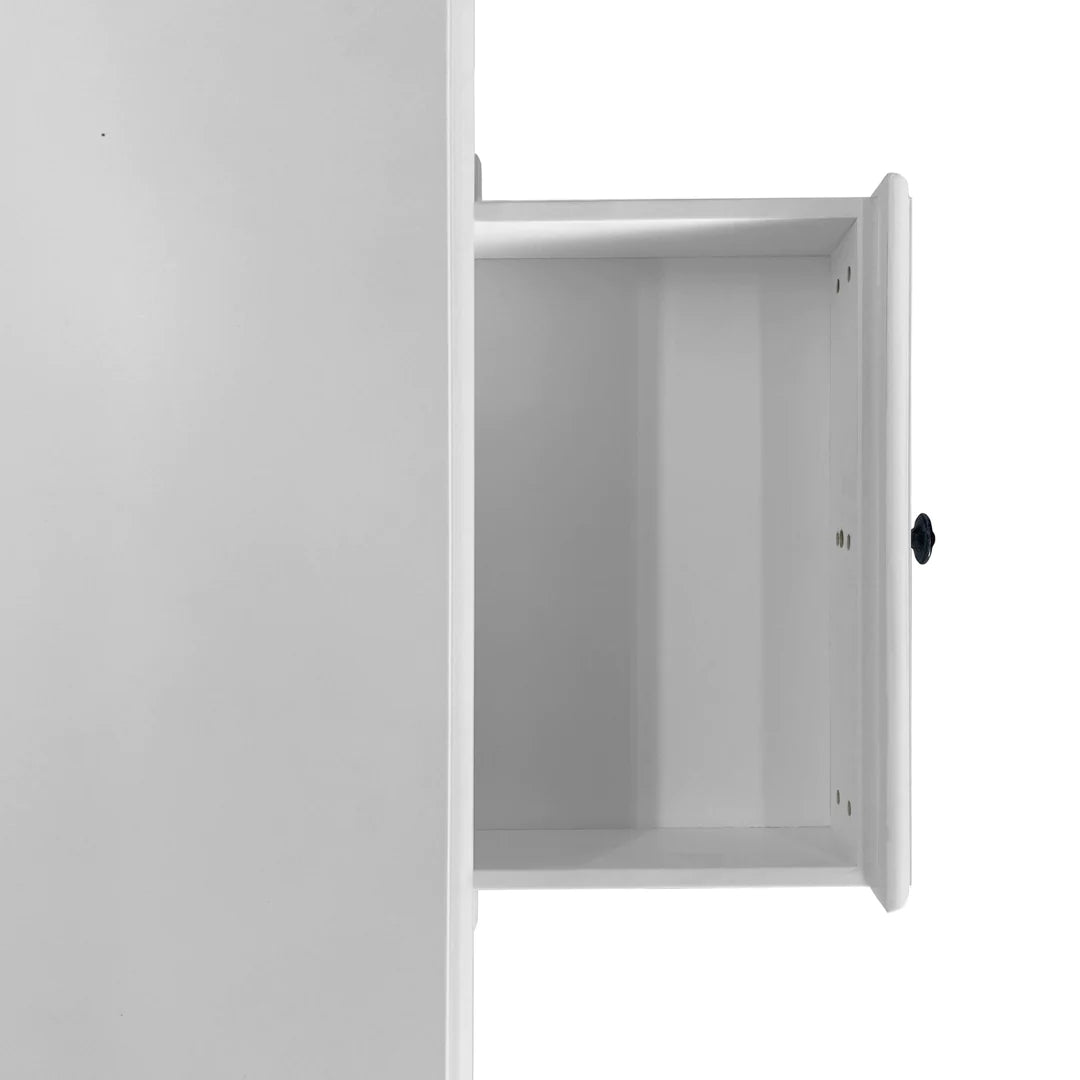 Sorrento White Bedside With Cross Legs