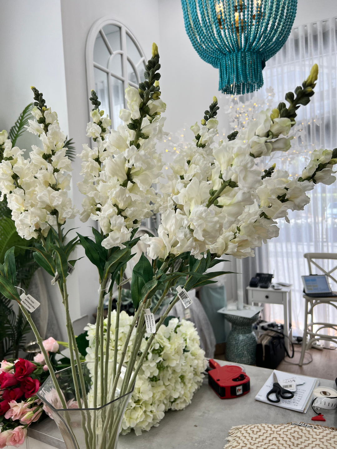 White Snapdragon Spray