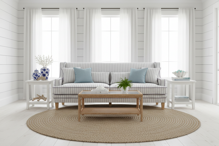 Bondi Hamptons  Pinstripe 3 Seater Sofa