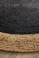 Seaside Black Round Rug