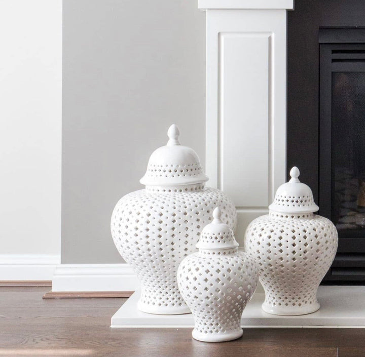 Minx White Temple Jar Medium