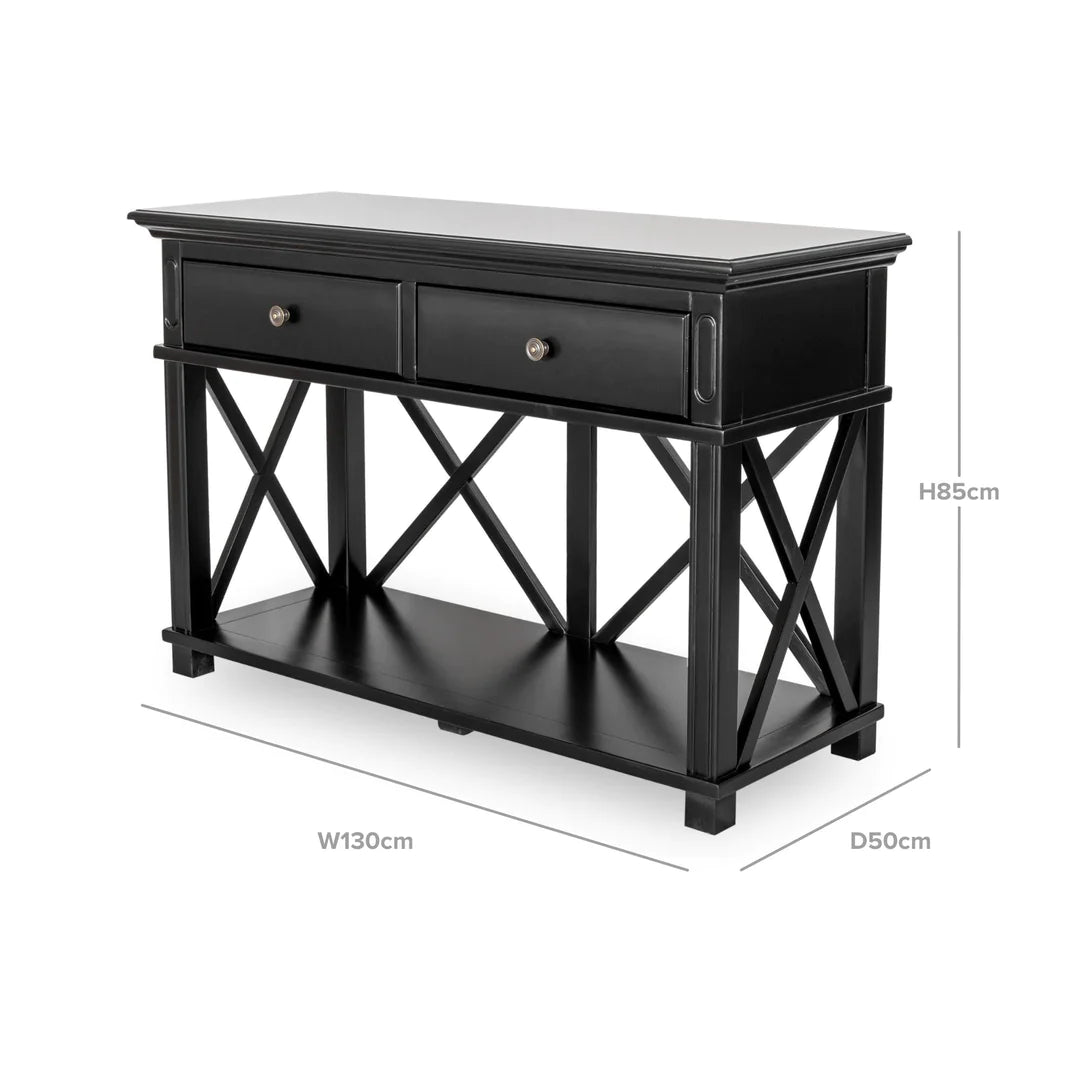 Sorrento 2 Drawer Console Black