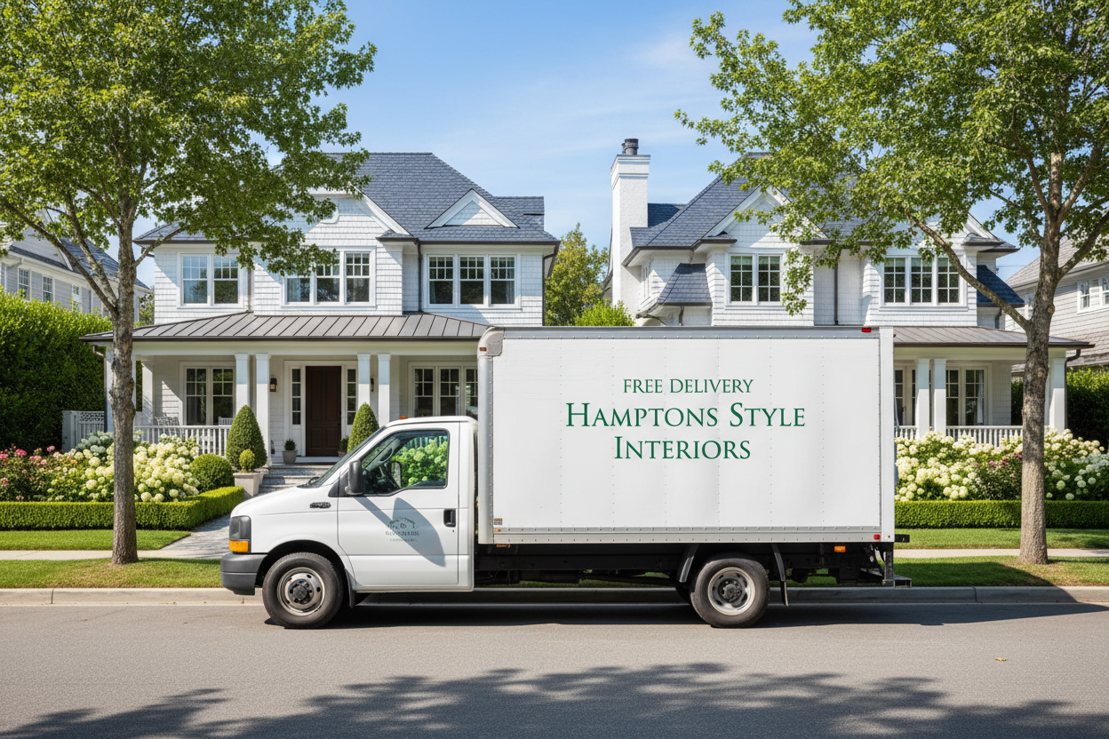 keep everything same change HAMPTONS STYLE INTERIORS to plain font 