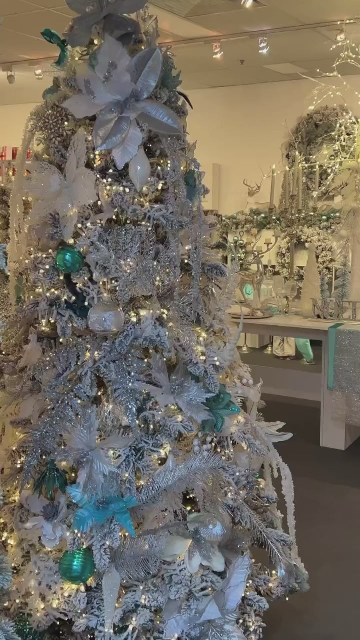 Hampton Flocked Pre Lit Snow Tree 215CM