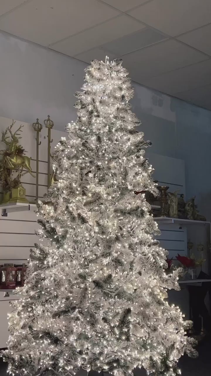 Hampton Flocked Pre Lit Snow Tree 215CM