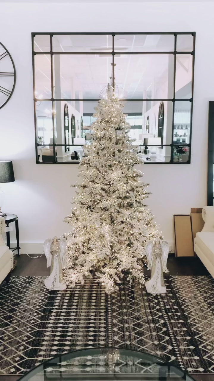 Hampton Flocked Pre Lit Snow Tree 215CM