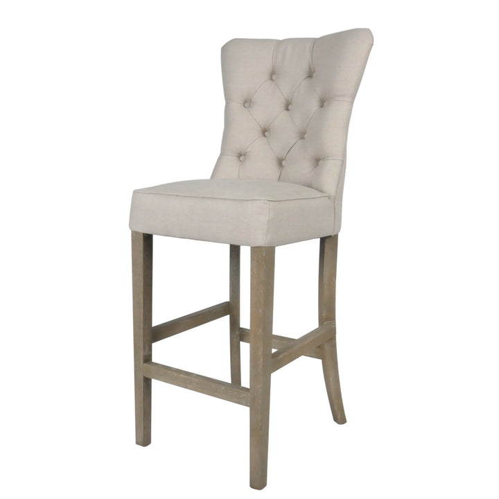 Hampton Beige Linen Counter Chair 65cm Seat Height