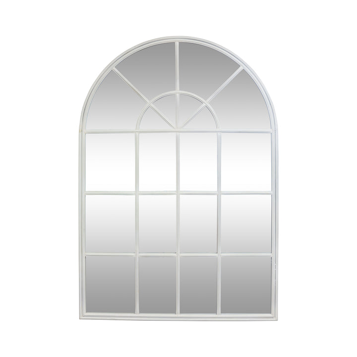 Hamptons White Iron Arch Mirror