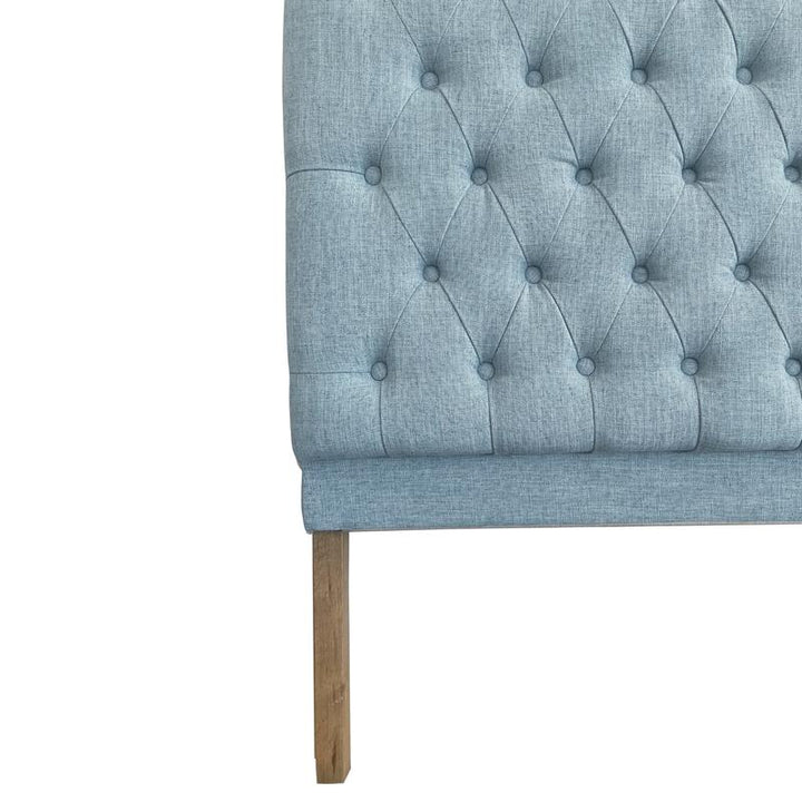 Duck Egg Buttoned Bedhead Queen