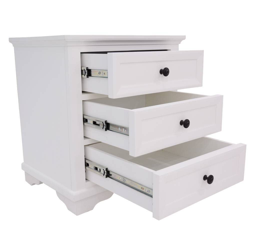 Hampton 3 Drawer Bedside
