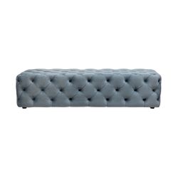 Soho Tufted Bench Ottoman - Dove Grey Velvet