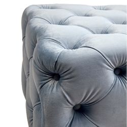 Soho Tufted Bench Ottoman - Dove Grey Velvet