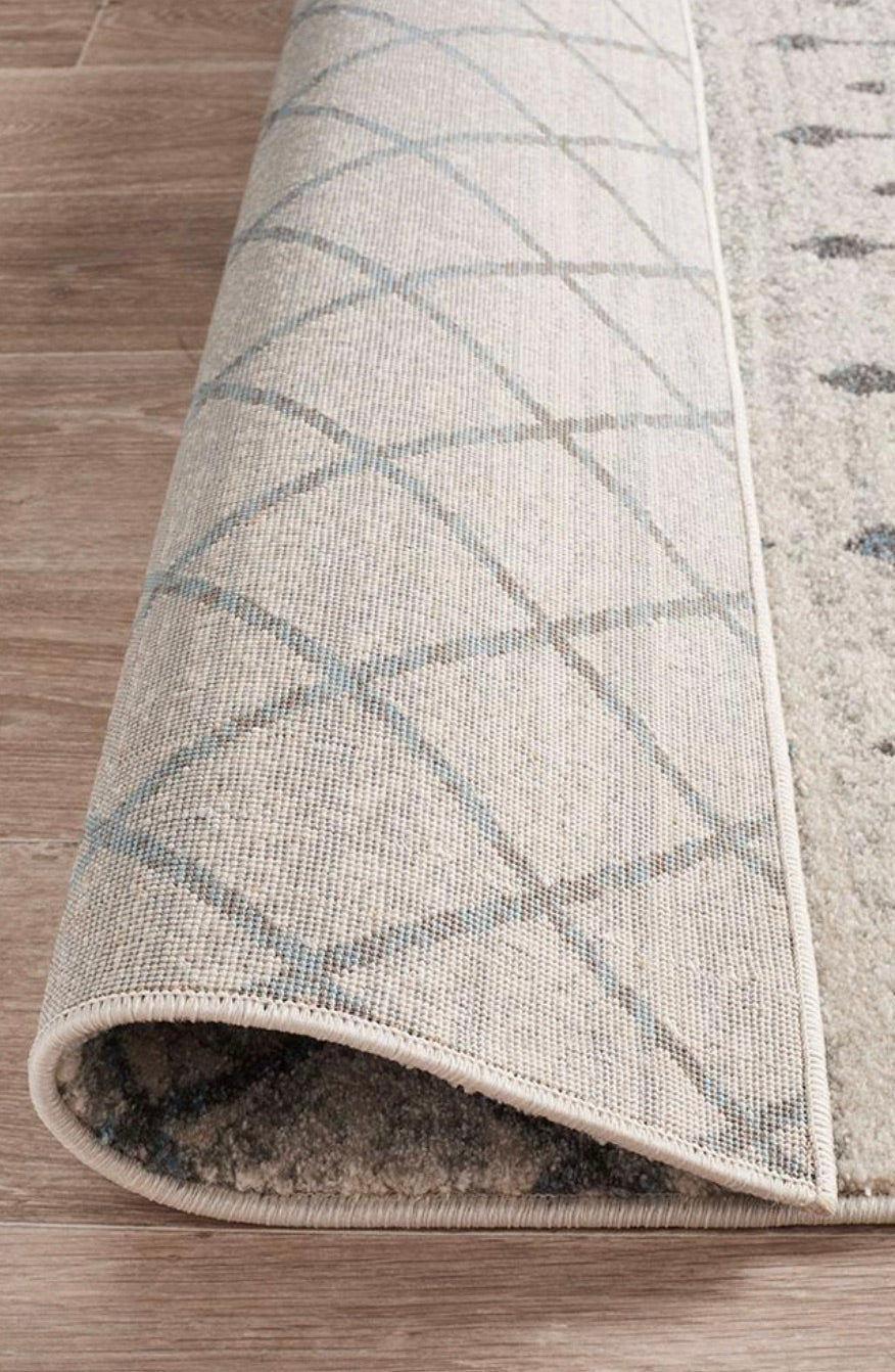 Hamptons White Teal Rug