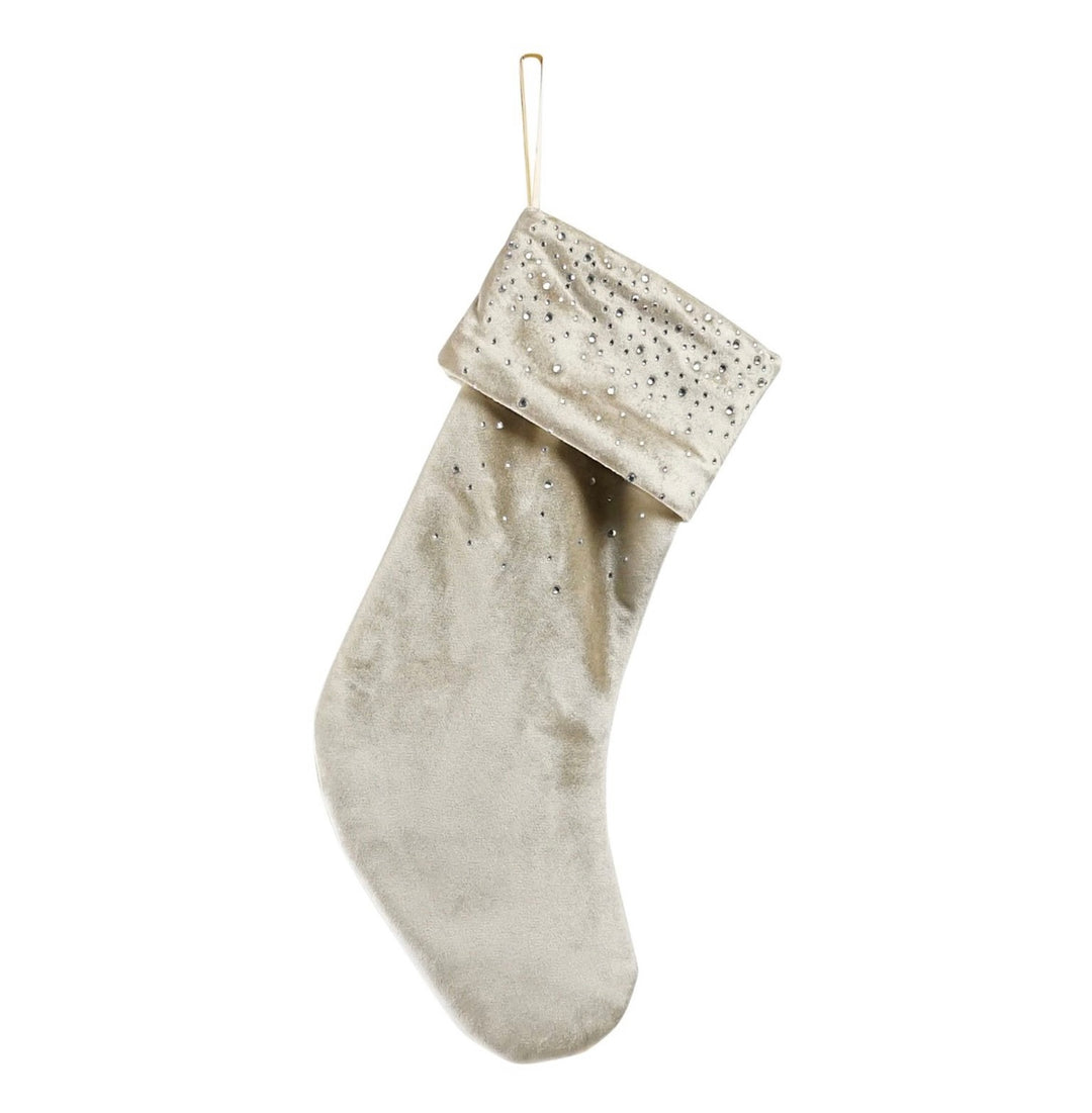 Velvet Diamonte Champagne Stocking