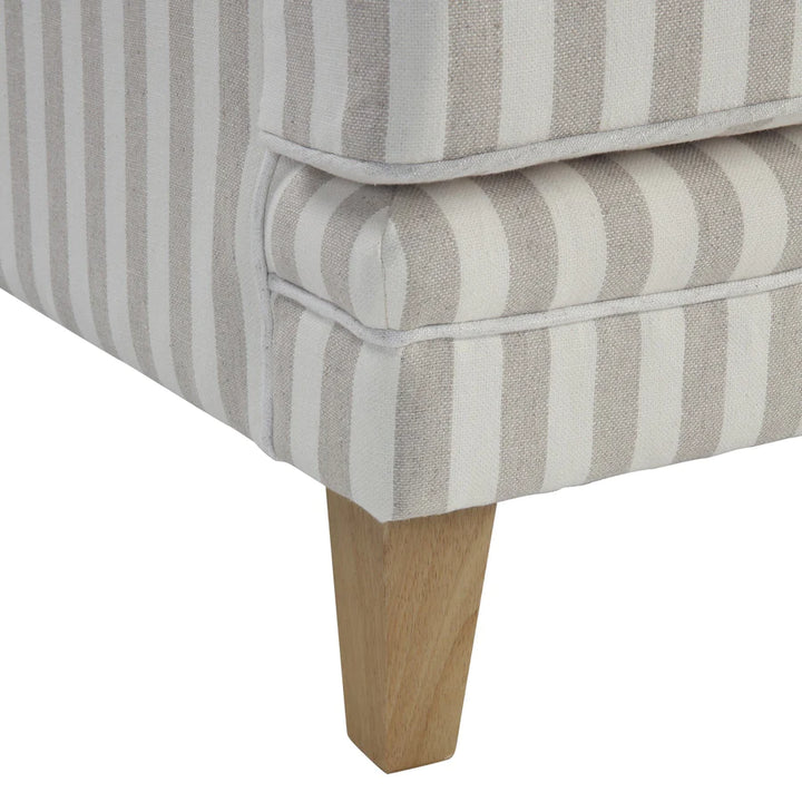 Hudson Natural Stripe Footstool
