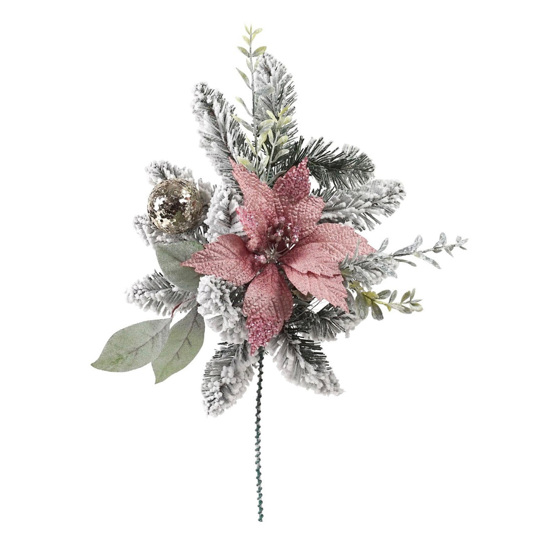 PVC Pink Poinsettia Spray