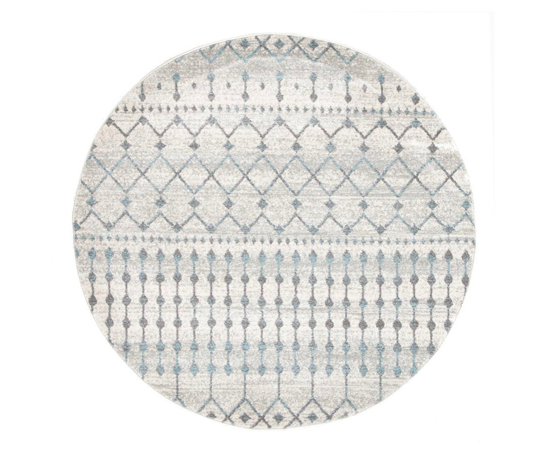 Hamptons White Teal Rug