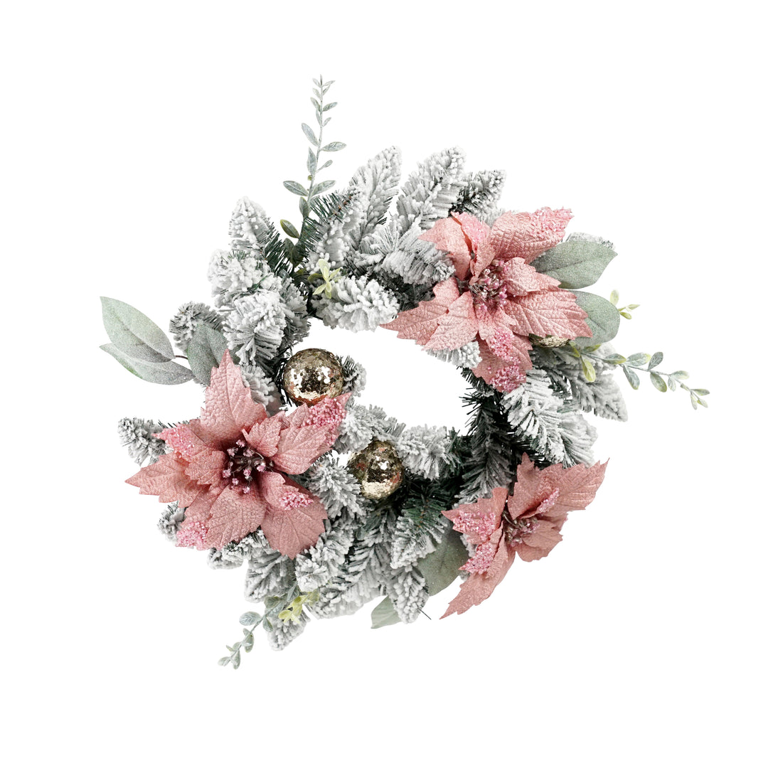 Pink Poinsettia Wreath Small