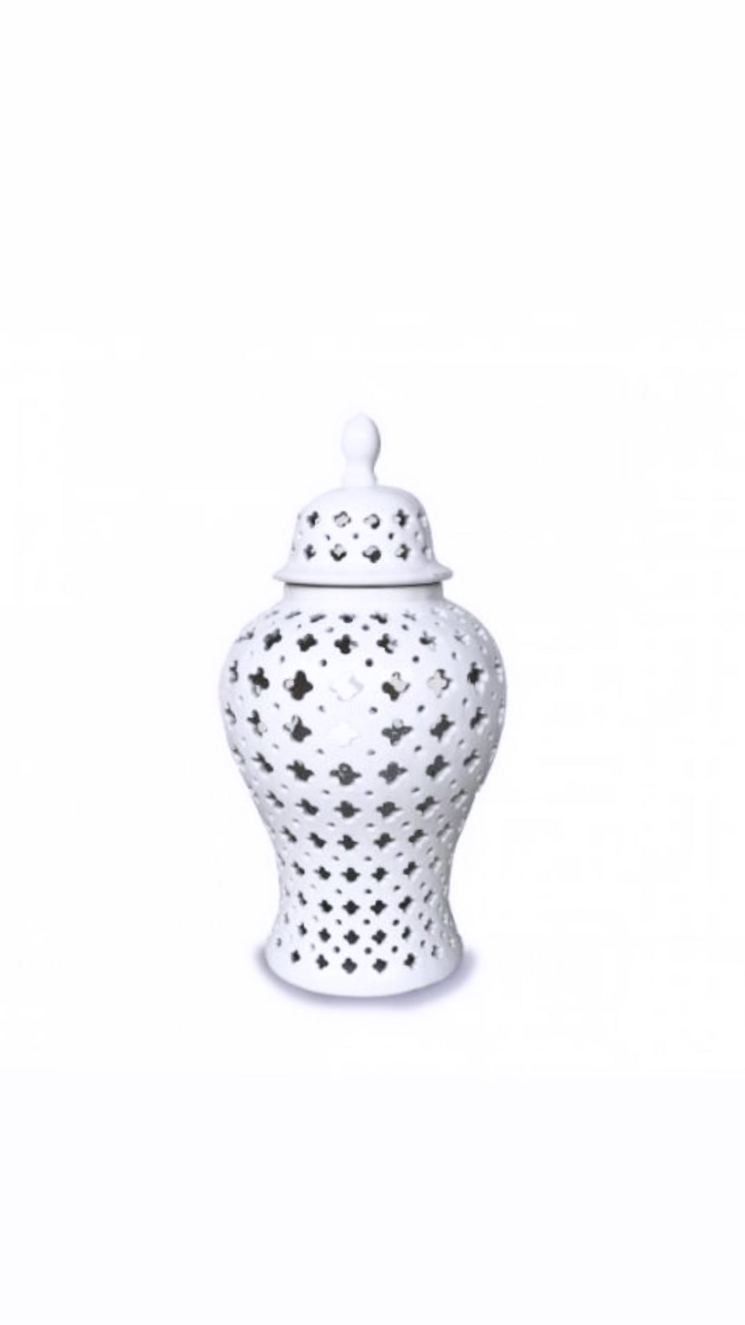 Hampton Style Lace Jar 32cm