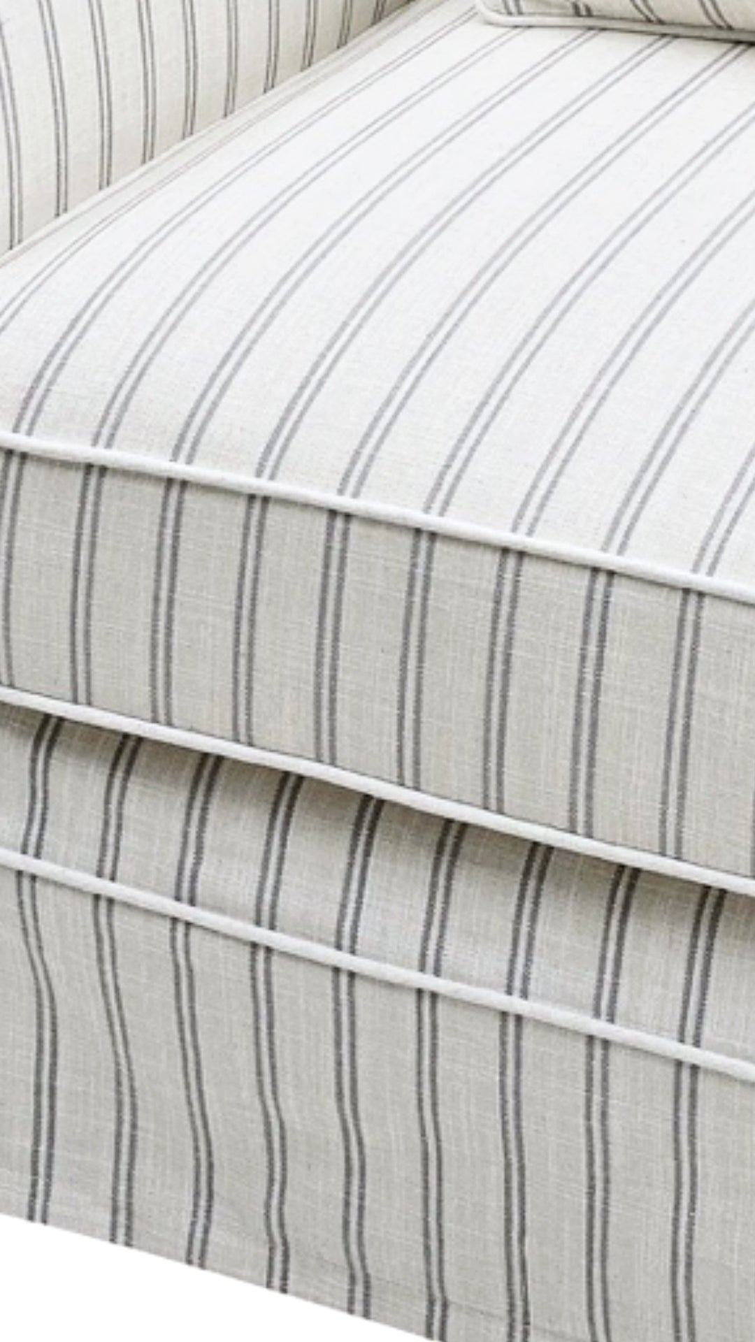Ayla Hamptons 2 Seater Sofa Stone Stripe