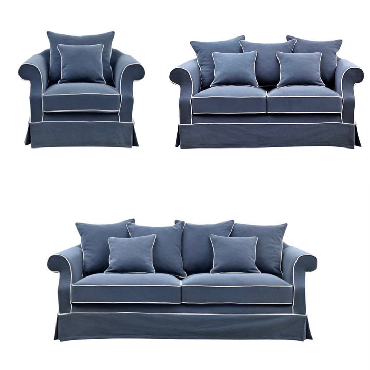 Ayla Hamptons 3 Seater Sofa Navy
