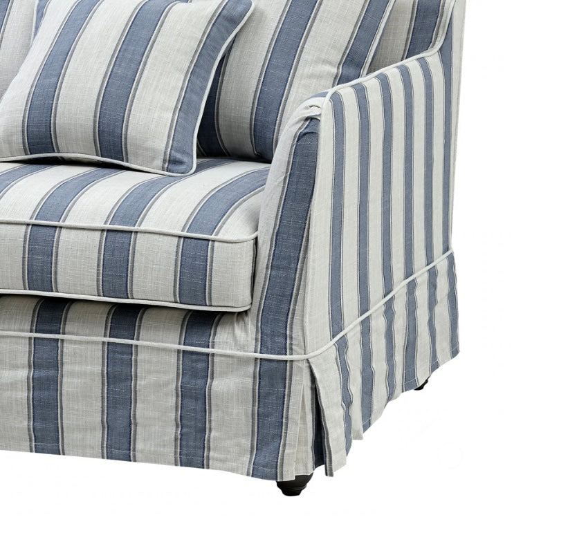 East Hampton Blue Stripe 2 Seater Sofa