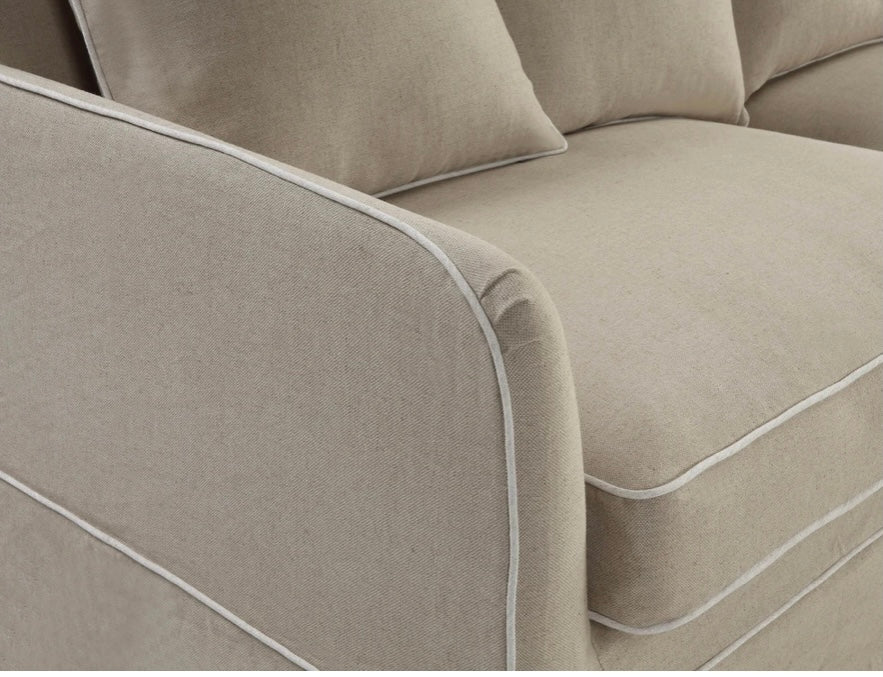 East Hampton Natural white piping 2 Seater Sofa