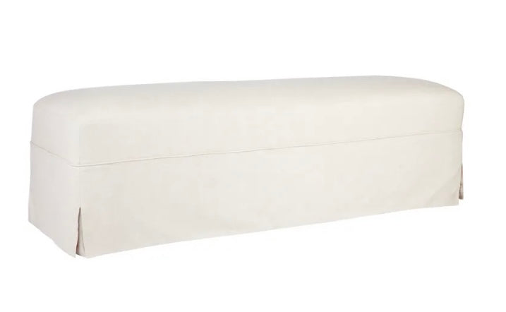 Brighton Slip Cover Bench Ottoman - Natural Linen