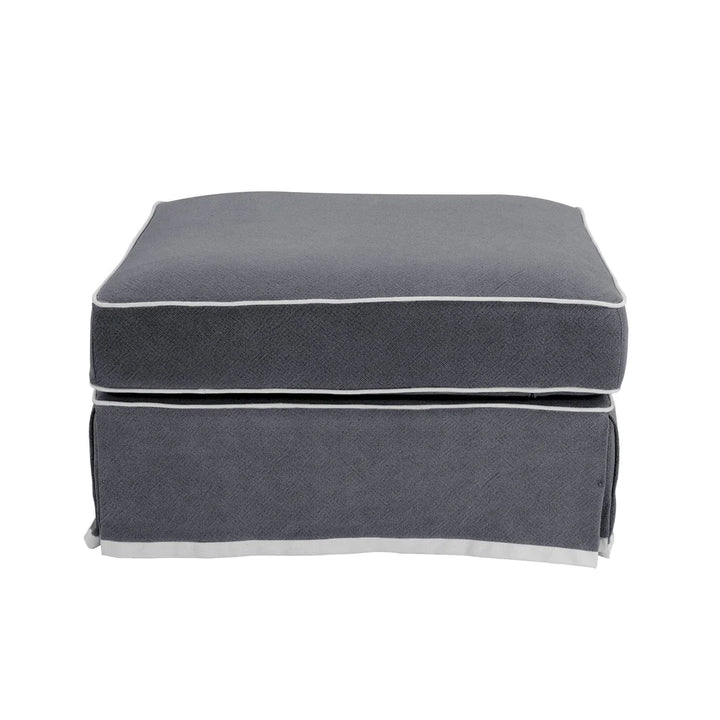 Ottoman Grey with White Piping Square