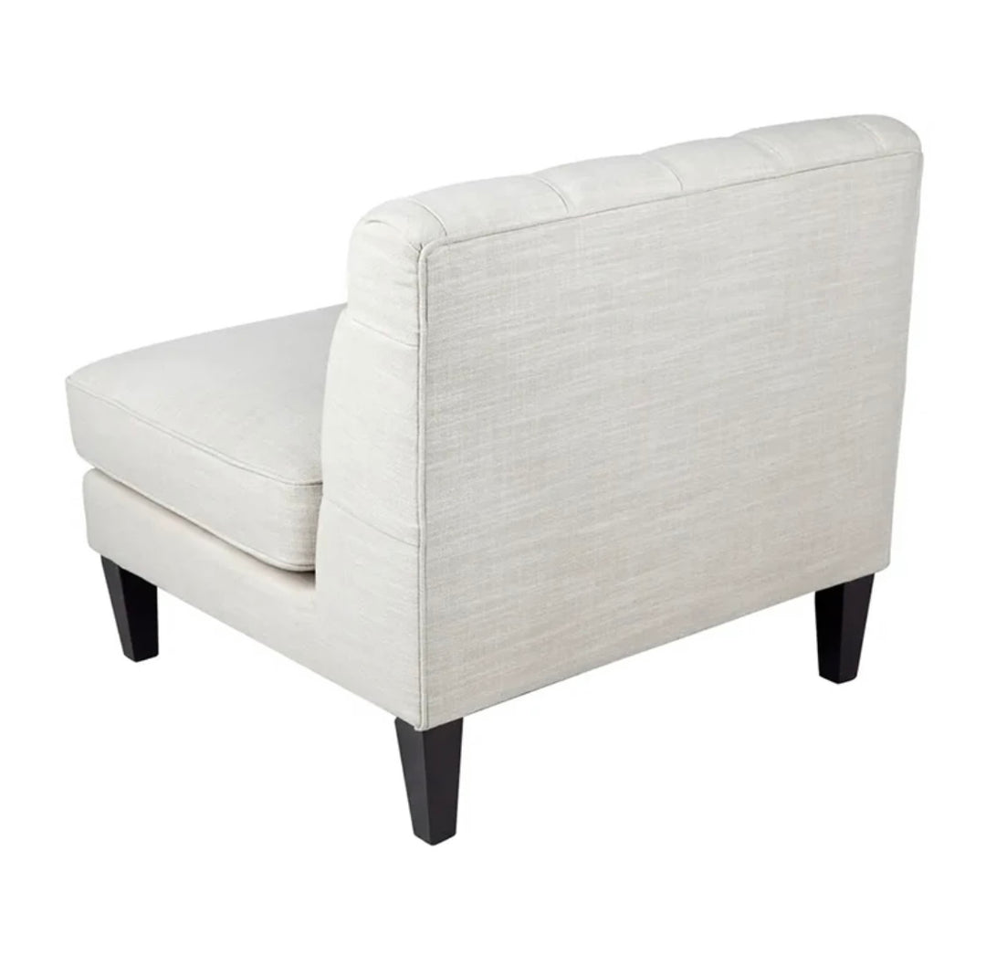 Tuxedo Tufted Slipper Chair - Natural Linen