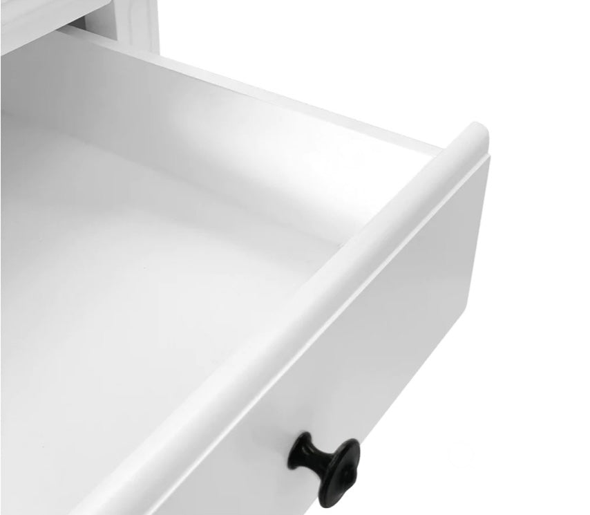 Sorrento White Bedside With Cross Legs