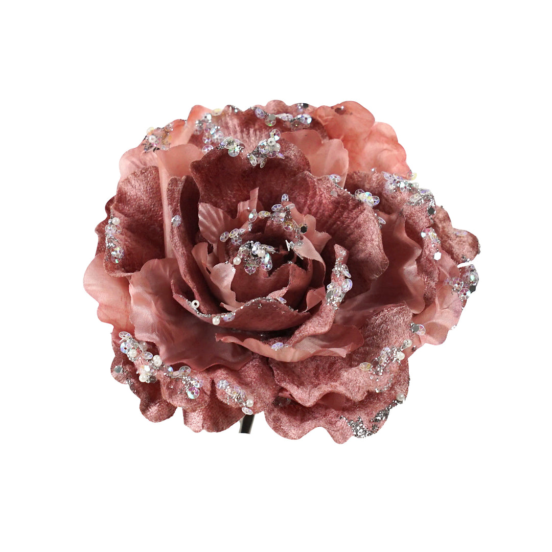 Fabric Clip on Peony Dusky Pink