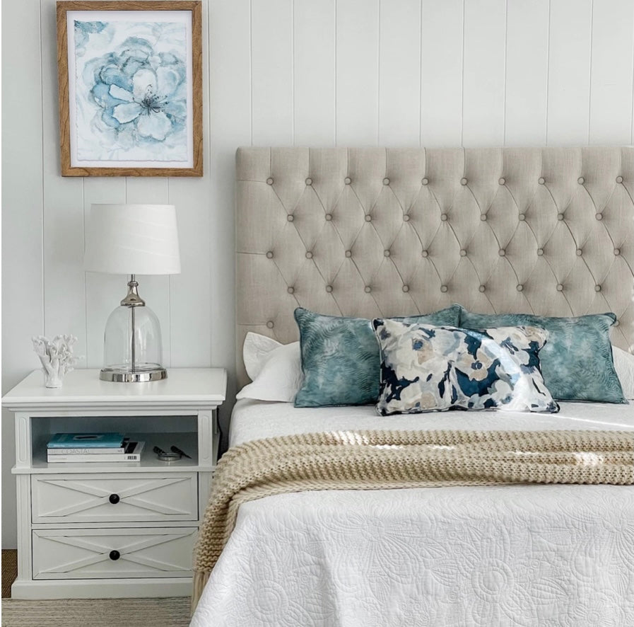 Hampton Beige Buttoned Bedhead King