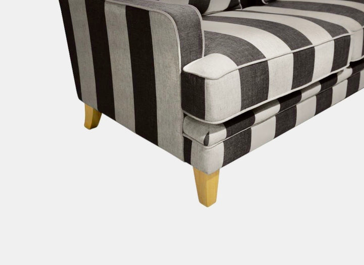 Hudson Grey Stripe 2 Seater Sofa FLOORSTOCK