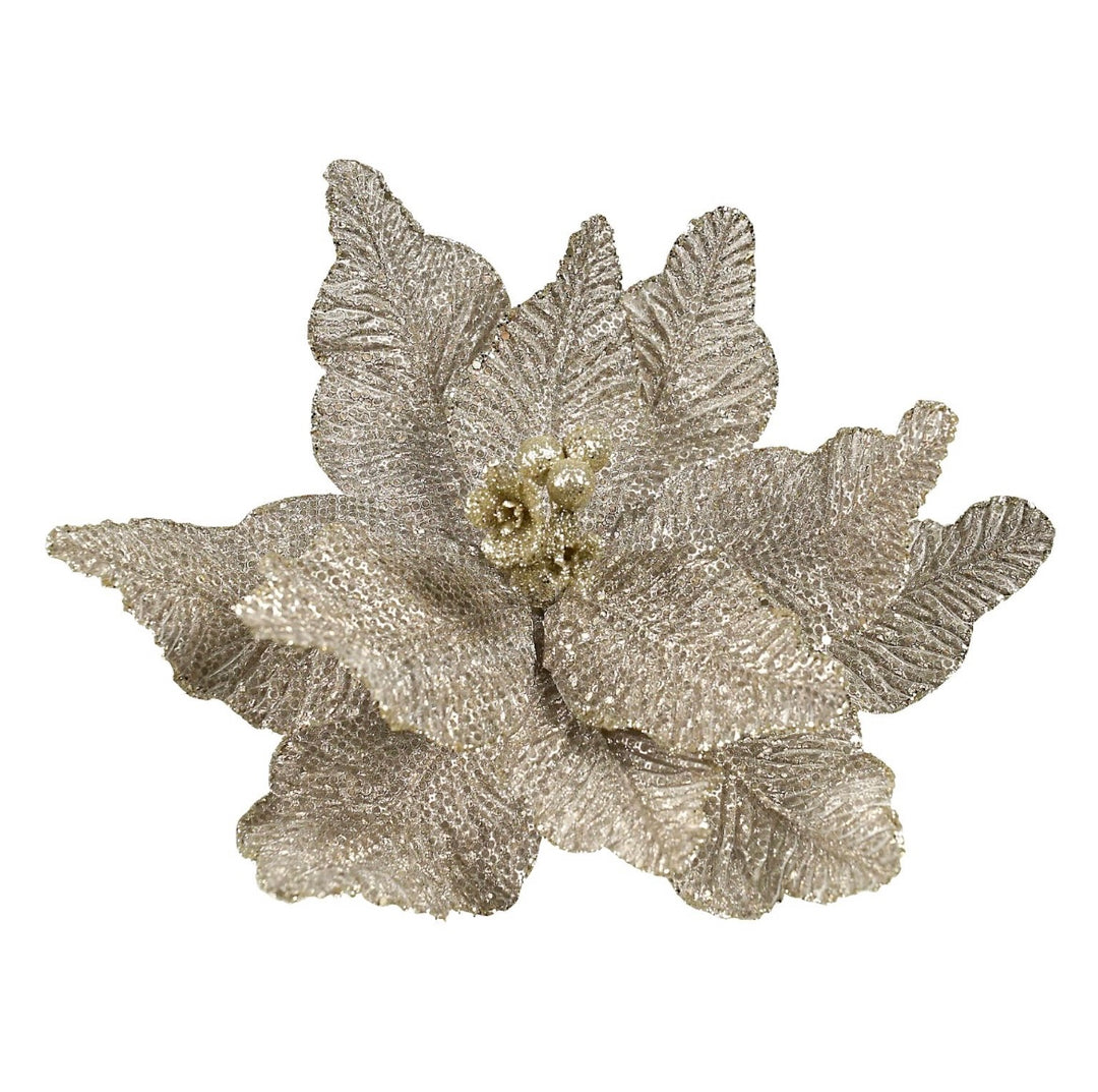 Clip On Poinsettia Matt Sage