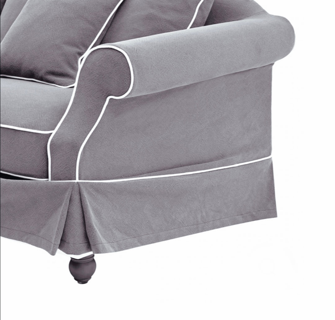 Ayla Hamptons 3 Seater Sofa Grey