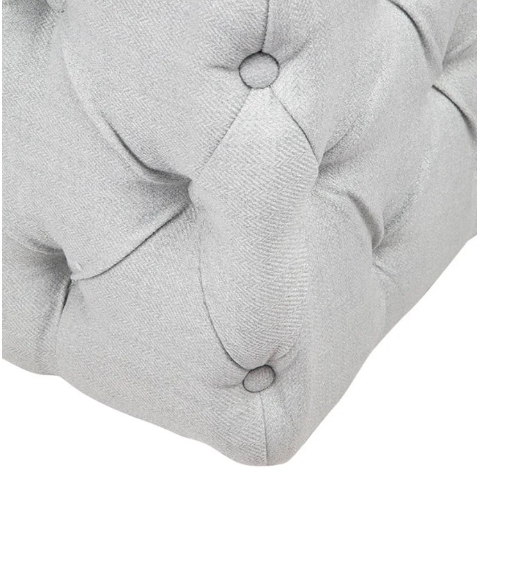 Blair Tufted Bench Ottoman - Ice Blue