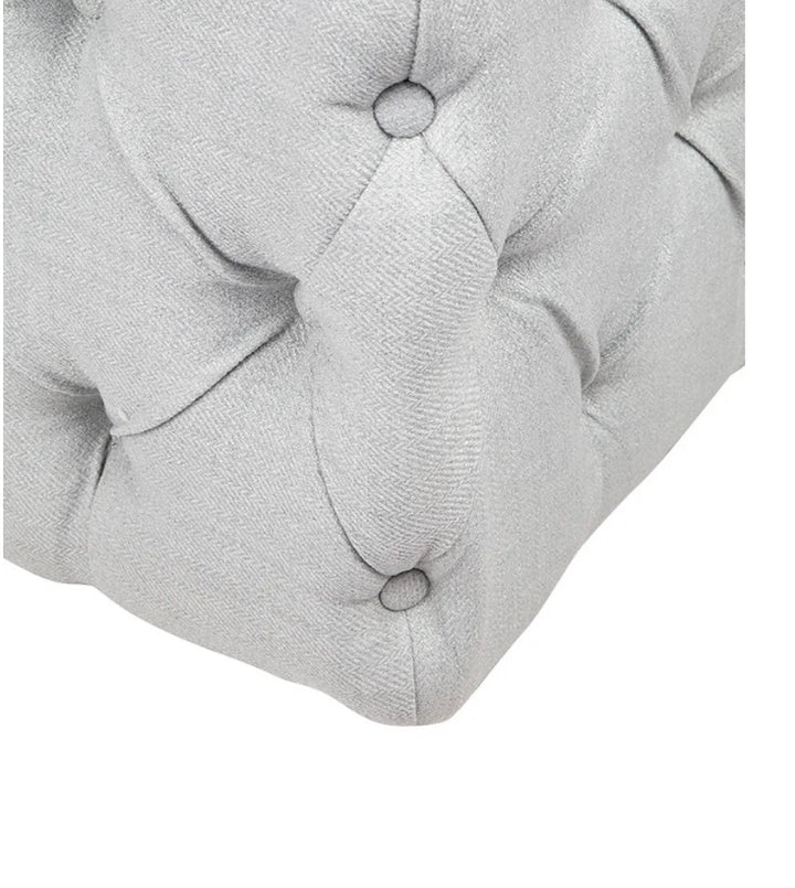 Blair Tufted Bench Ottoman - Ice Blue