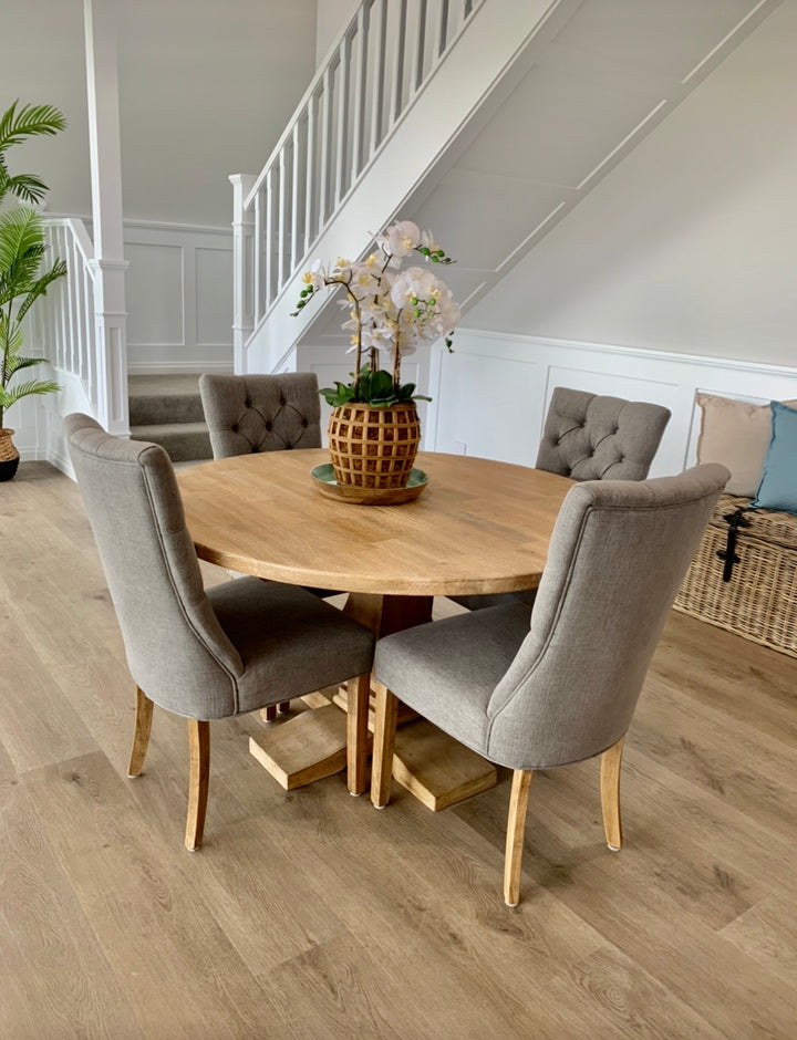 Storm Grey Linen Dining Chair