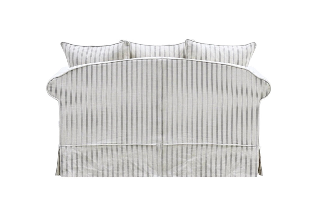 Ayla Hamptons 2 Seater Sofa Stone Stripe