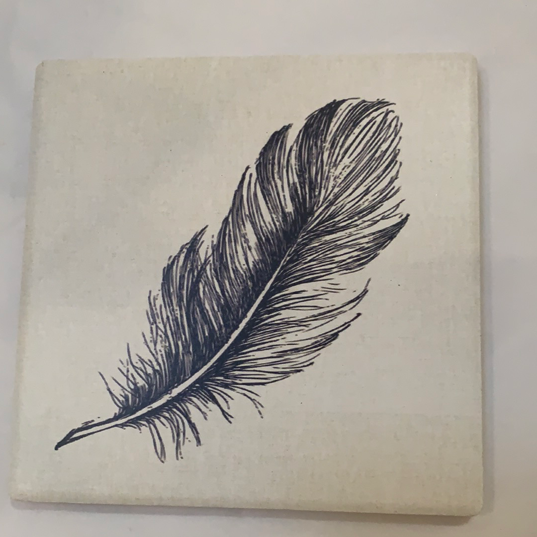 Feather Print Coaster
