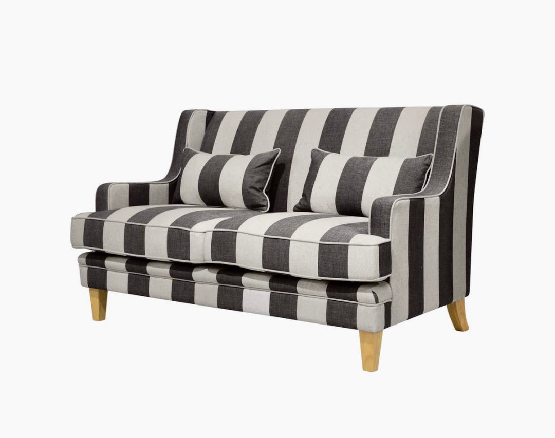 Hudson Grey Stripe 2 Seater Sofa FLOORSTOCK