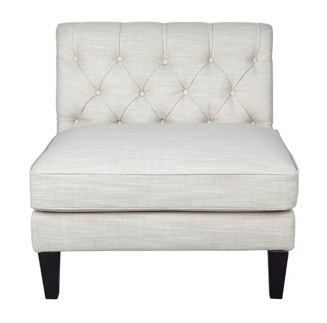 Tuxedo Tufted Slipper Chair - Natural Linen