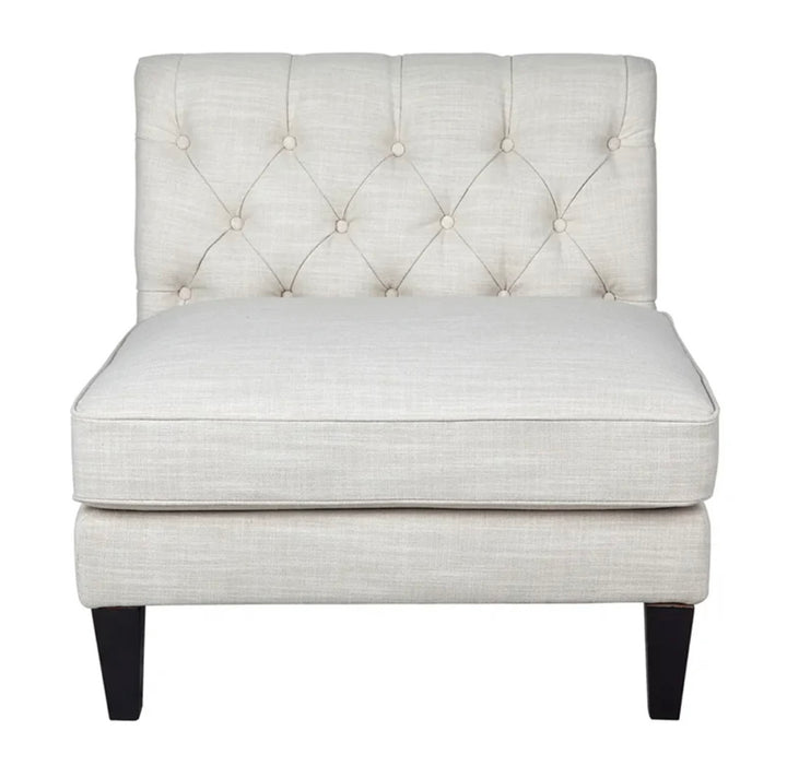 Tuxedo Tufted Slipper Chair - Natural Linen